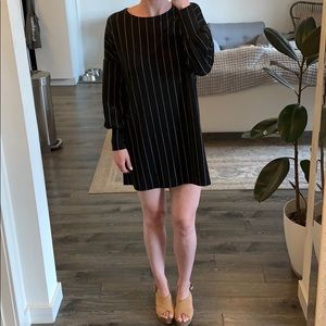 Mango black striped dress